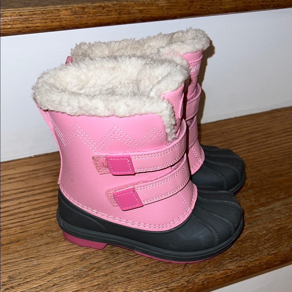 Pink and Gray Winter Boots